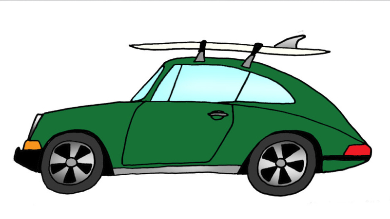 Illustration for article titled Surfboards And Cars Illustrated: The Ultimate Mid-Winter Summer Car Fantasy